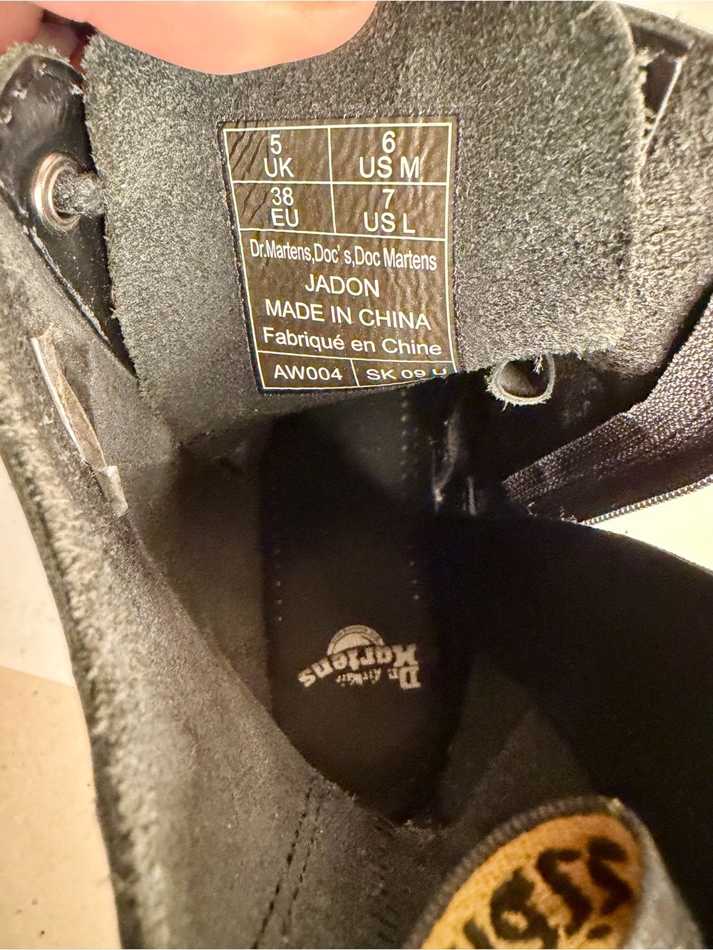 Dr. Martens Jadon Platform Leather Womens 7 Boot Black Polished Smooth Zip Side - Picture 16 of 16